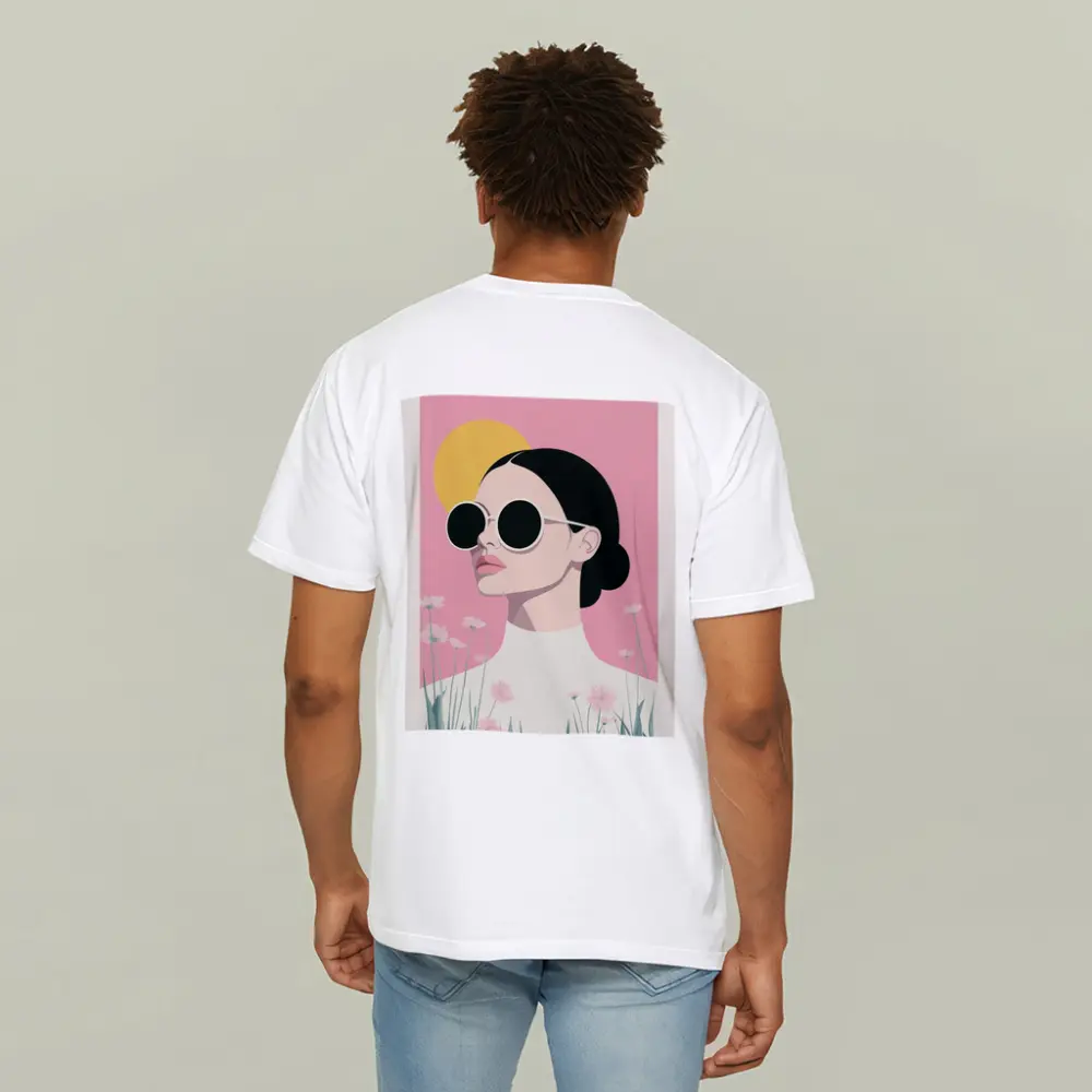 Woman Sunglasses Pink Floral Minimal Fashion Art – T-Shirts