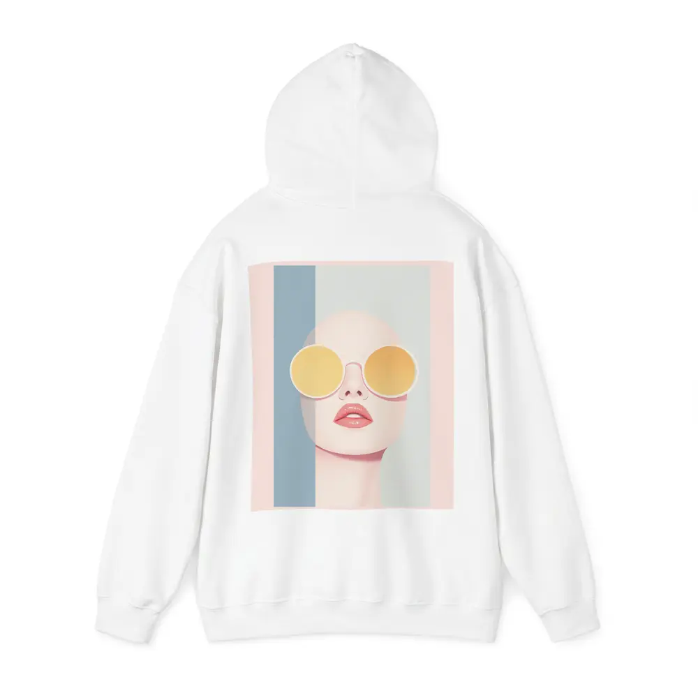 Minimalist Woman Portrait Yellow Round Sunglasses – Hoodies