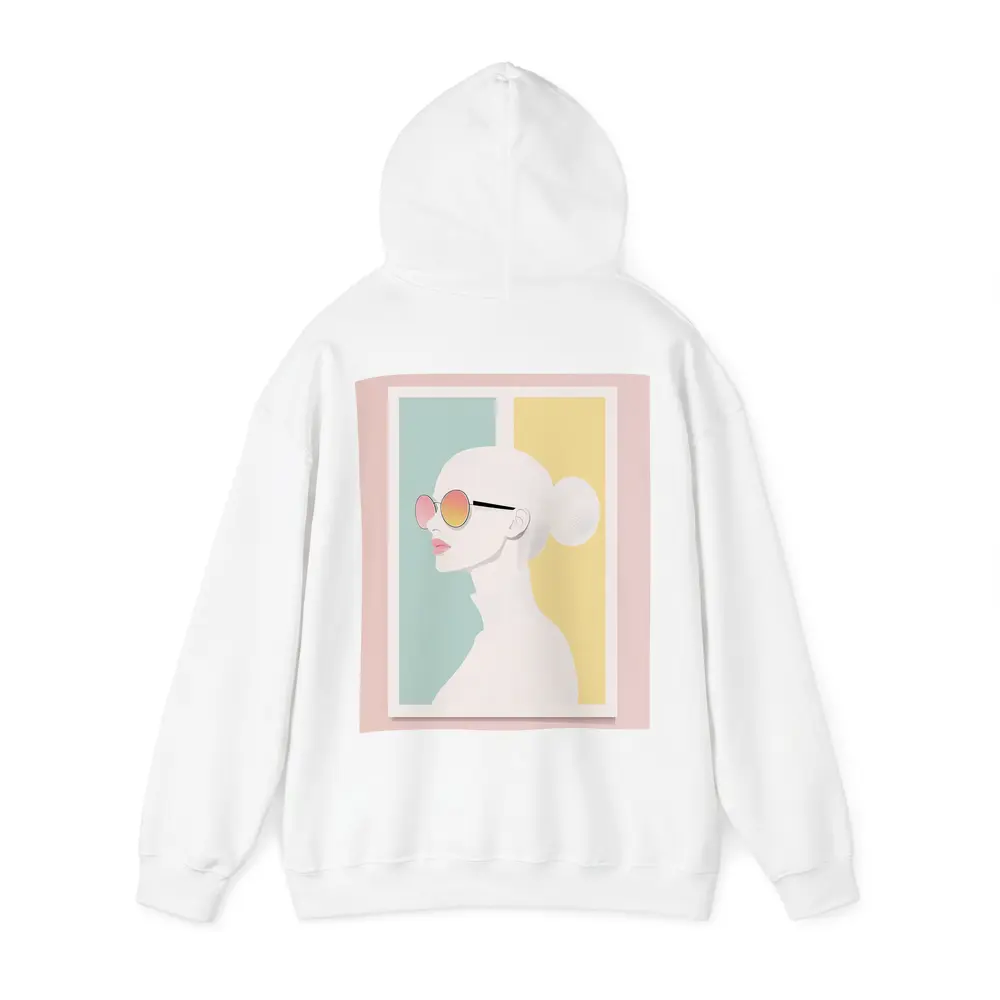 Minimalist Woman Profile Pastel Color Block – Hoodies
