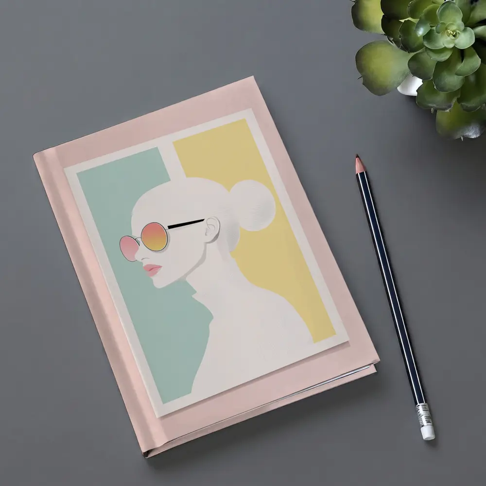 Minimalist Woman Profile Pastel Color Block – Notebooks