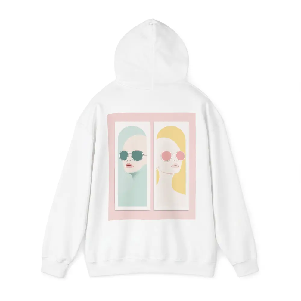 Minimalist Women Portrait Pastel Sunglasses Art – Hoodies