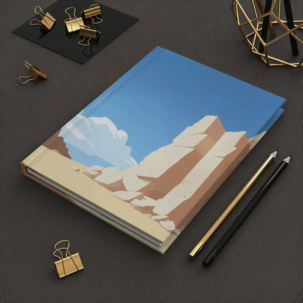 Flat Style Desert Canyon Rock Formation Art – Notebooks