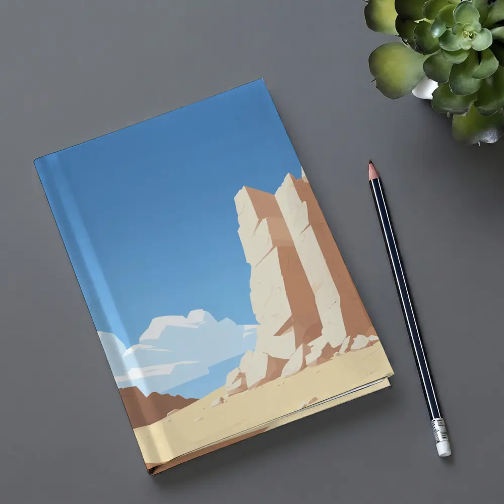 Flat Style Desert Canyon Rock Formation Art – Notebooks