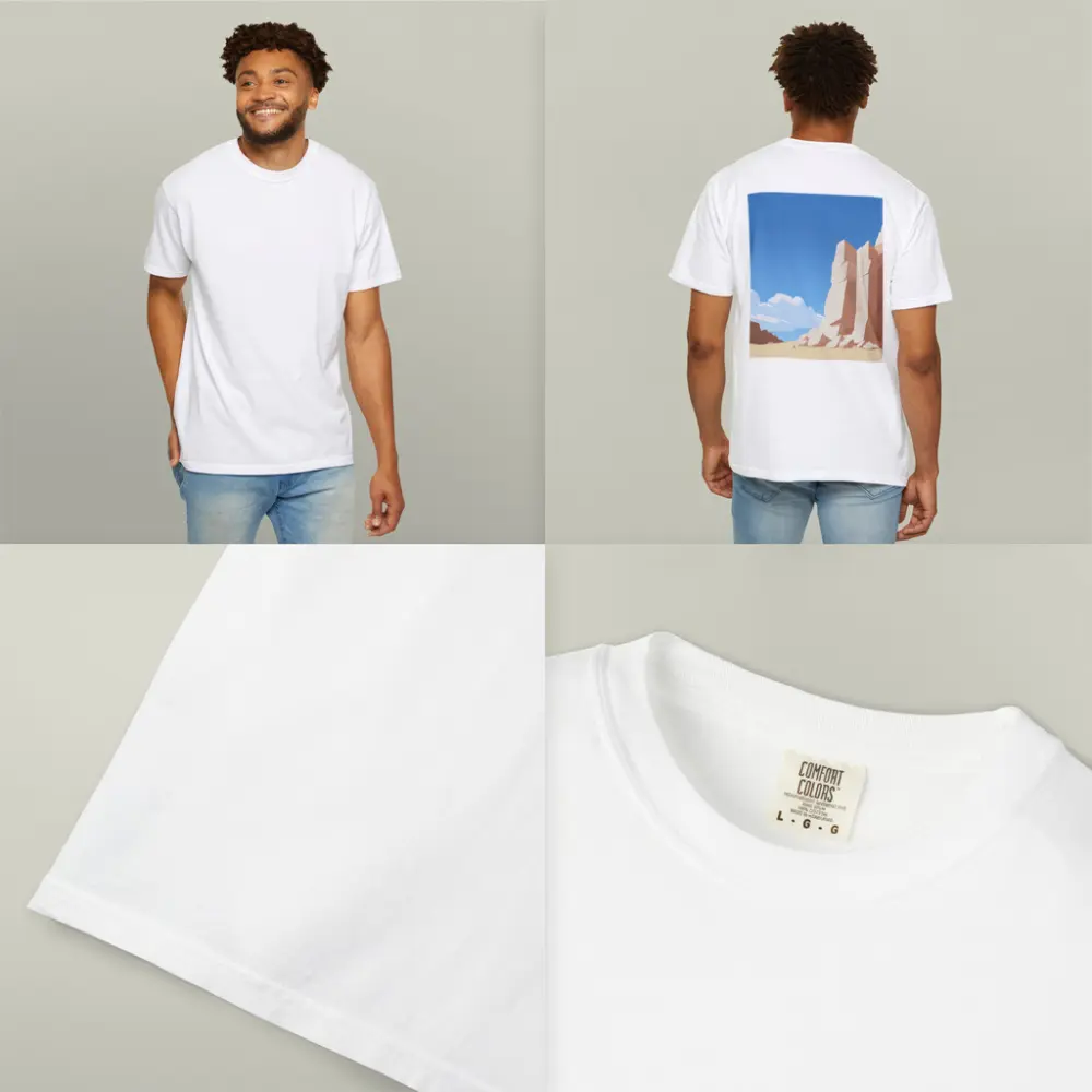 Flat Style Desert Canyon Rock Formation Art – T-Shirts