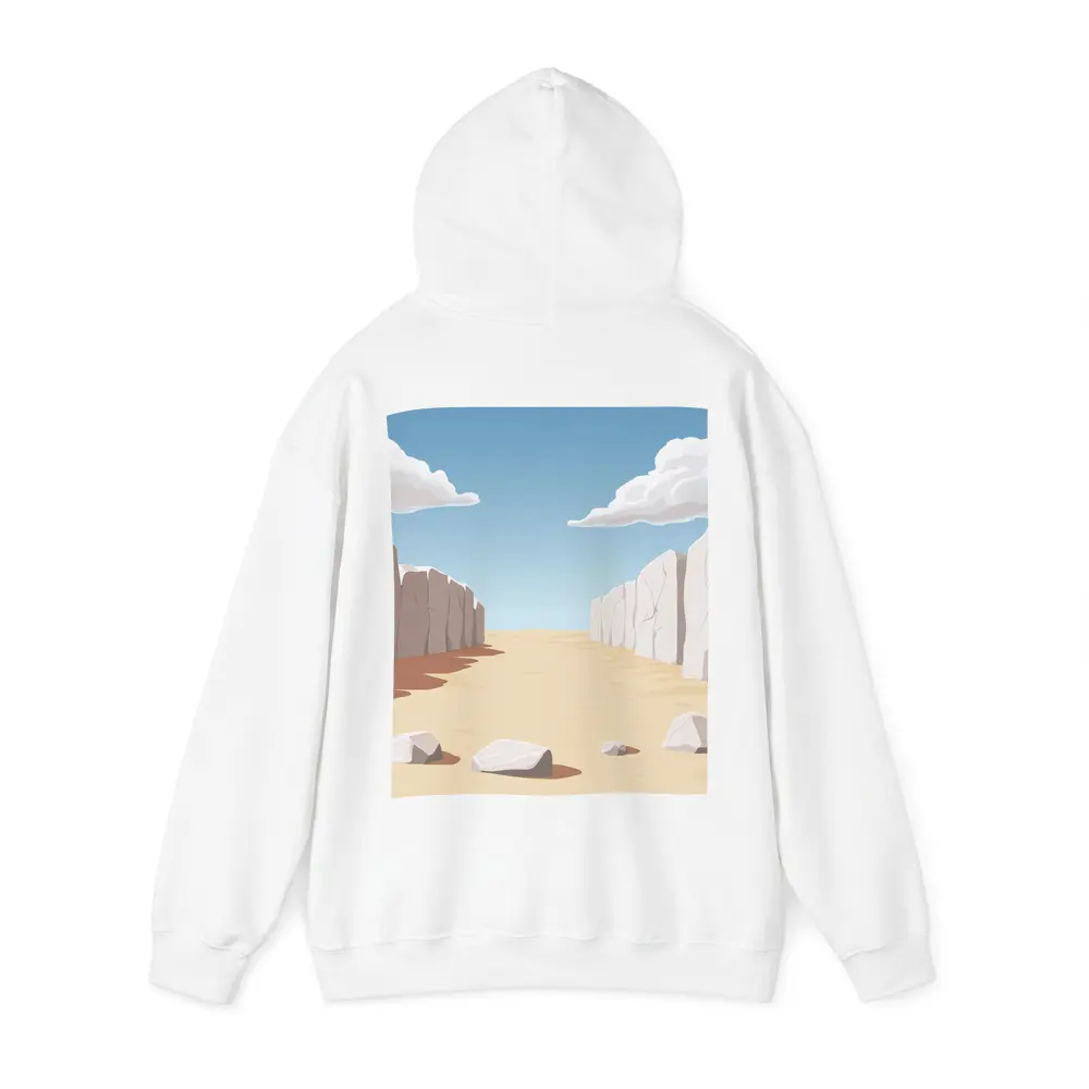 Desert Canyon Illustration With Blue Sky – Hoodies