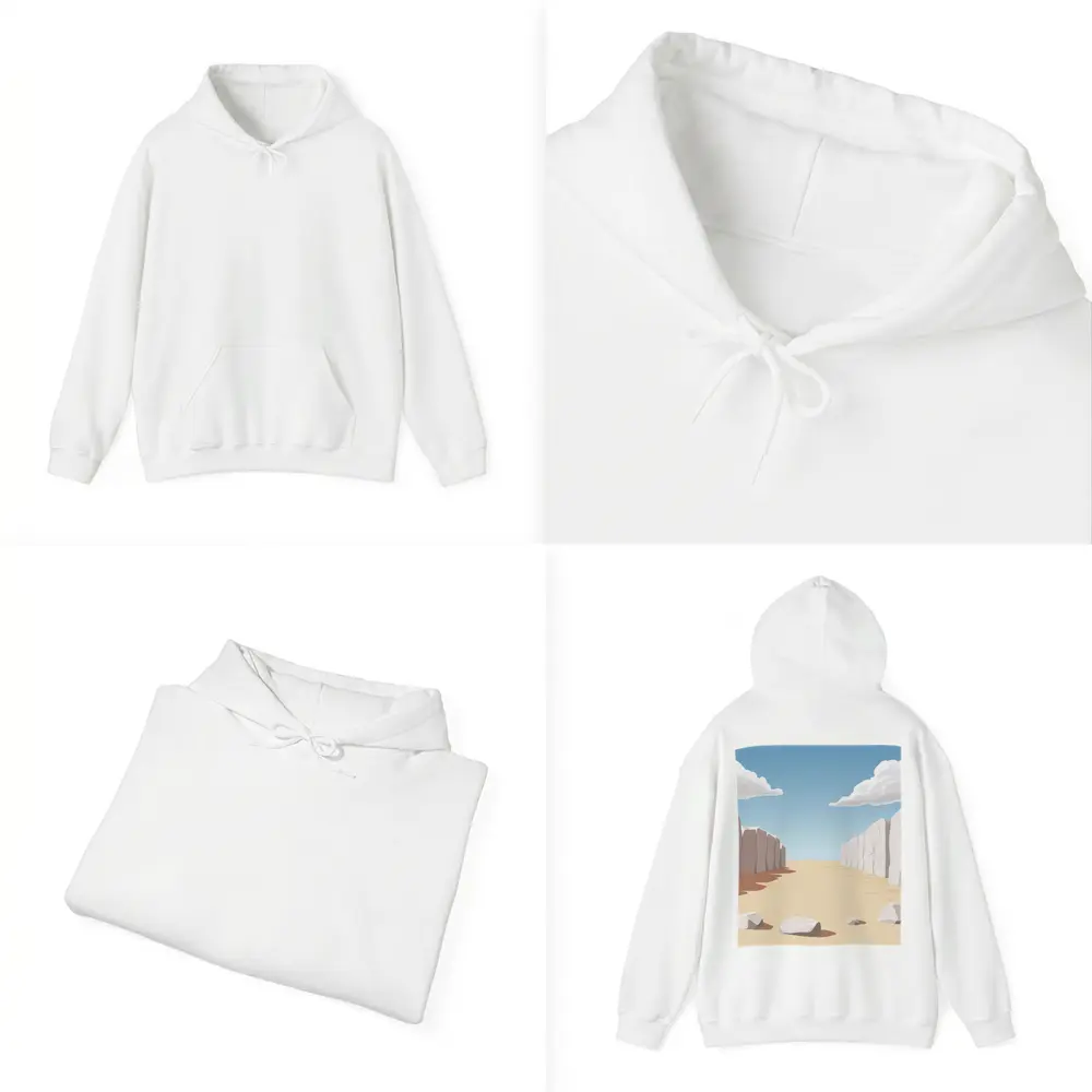 Desert Canyon Illustration With Blue Sky – Hoodies