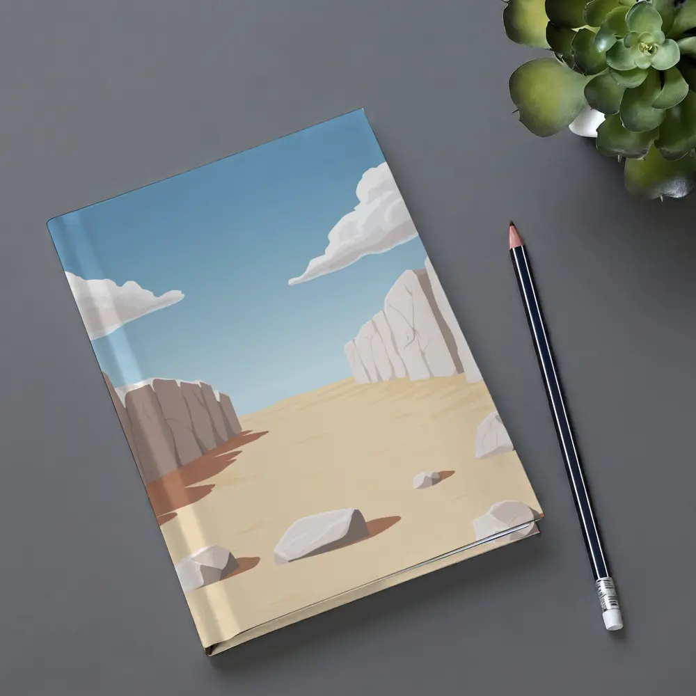 Desert Canyon Illustration With Blue Sky – Notebooks