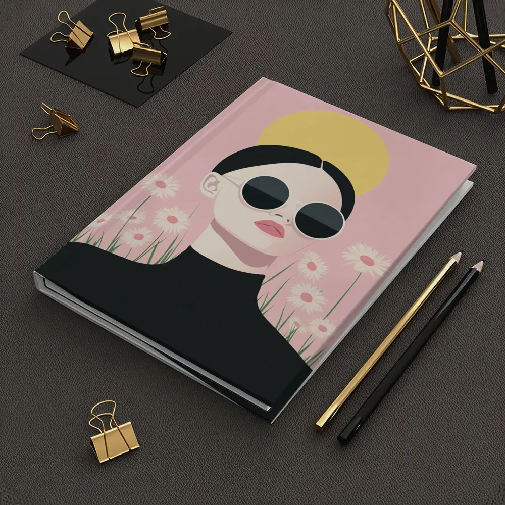 Woman Sunglasses Daisies Yellow Sun Pink – Notebooks