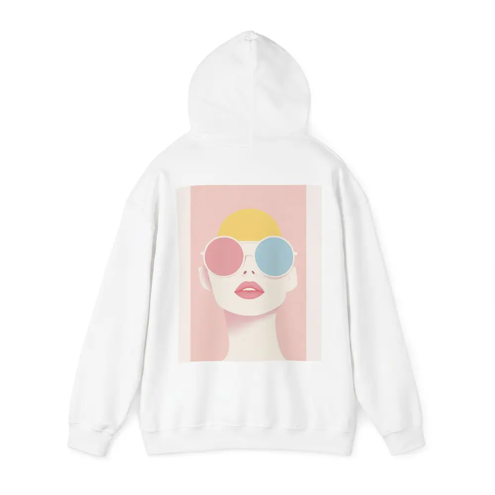 Minimalist Woman Portrait Oversized Sunglasses Pink – Hoodies