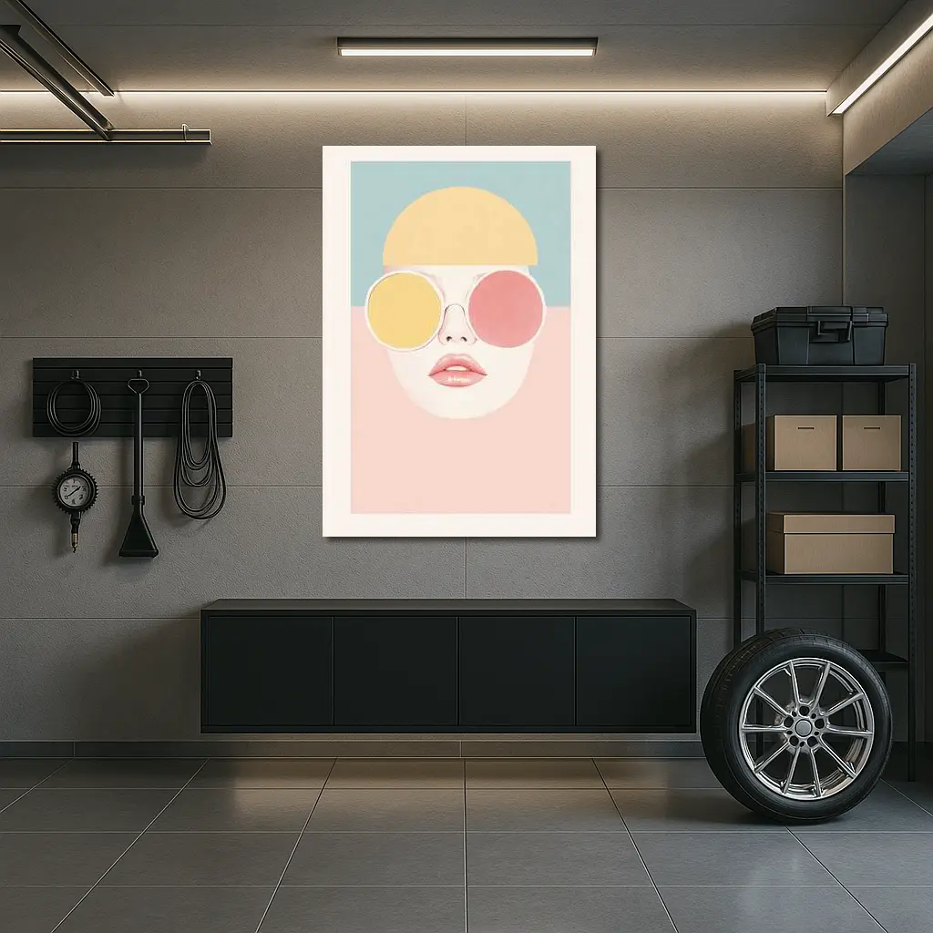 Pastel Fashion Woman Face With Sunglasses – Wall Art