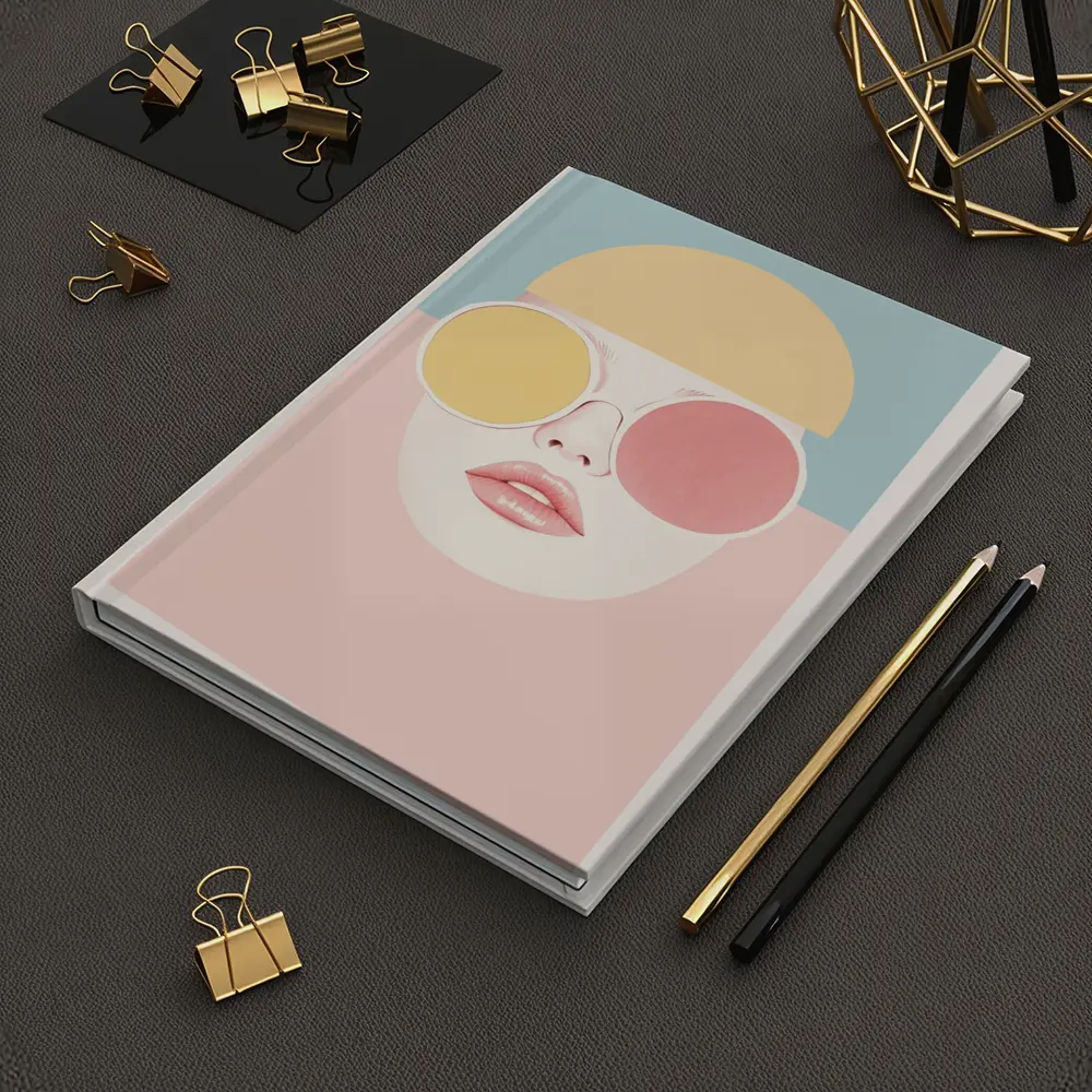 Pastel Fashion Woman Face With Sunglasses – Notebooks
