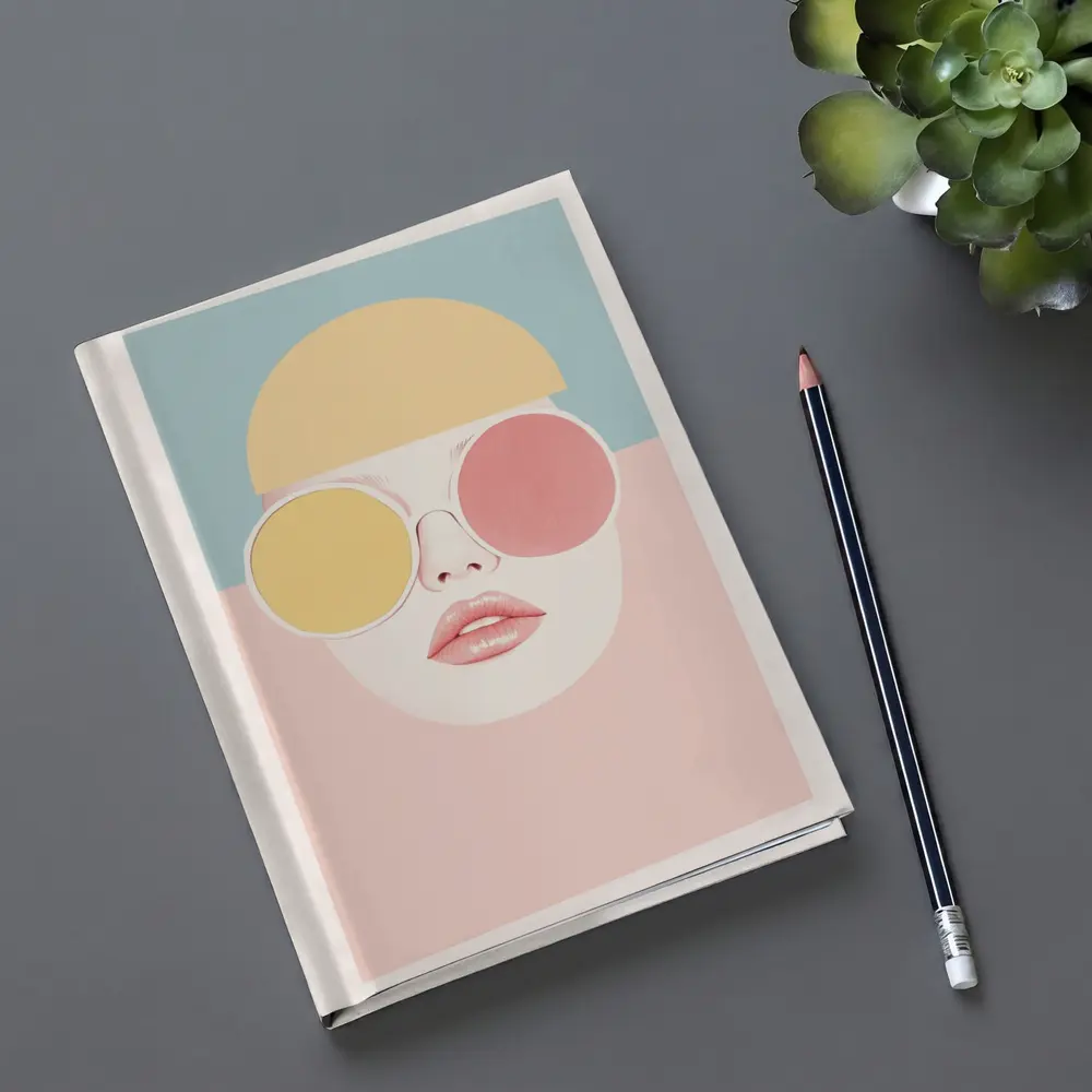Pastel Fashion Woman Face With Sunglasses – Notebooks