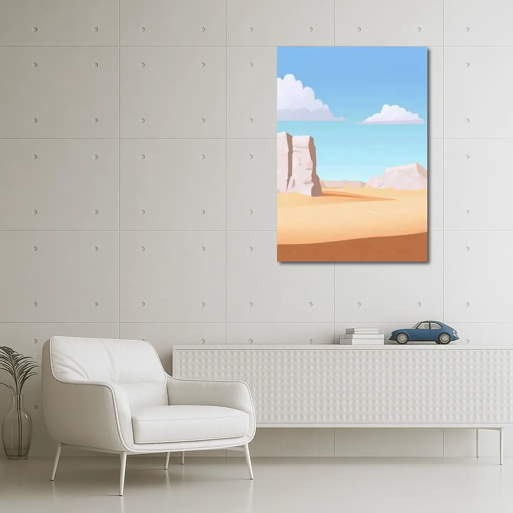 Desert Canyon Flat Design Illustration Art – Wall Art