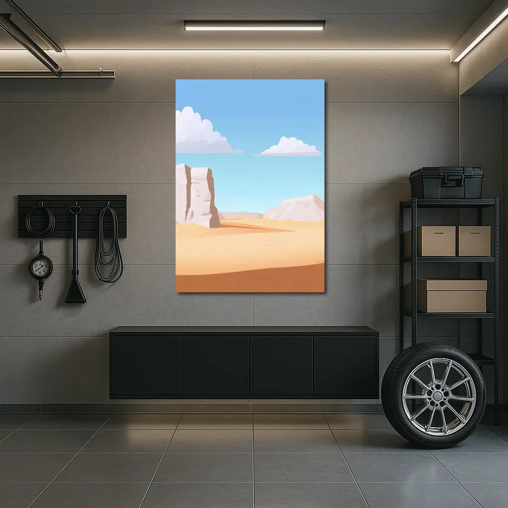 Desert Canyon Flat Design Illustration Art – Wall Art