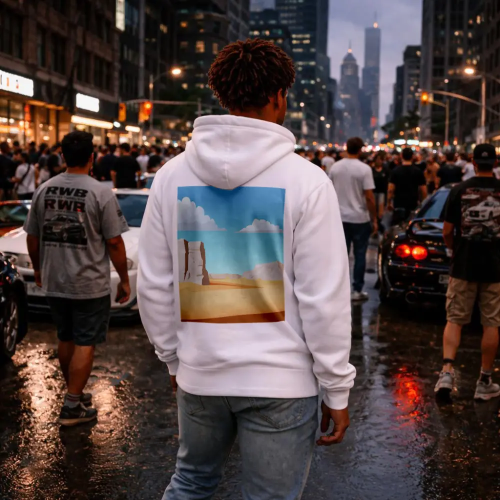 Desert Canyon Flat Design Illustration Art – Hoodies