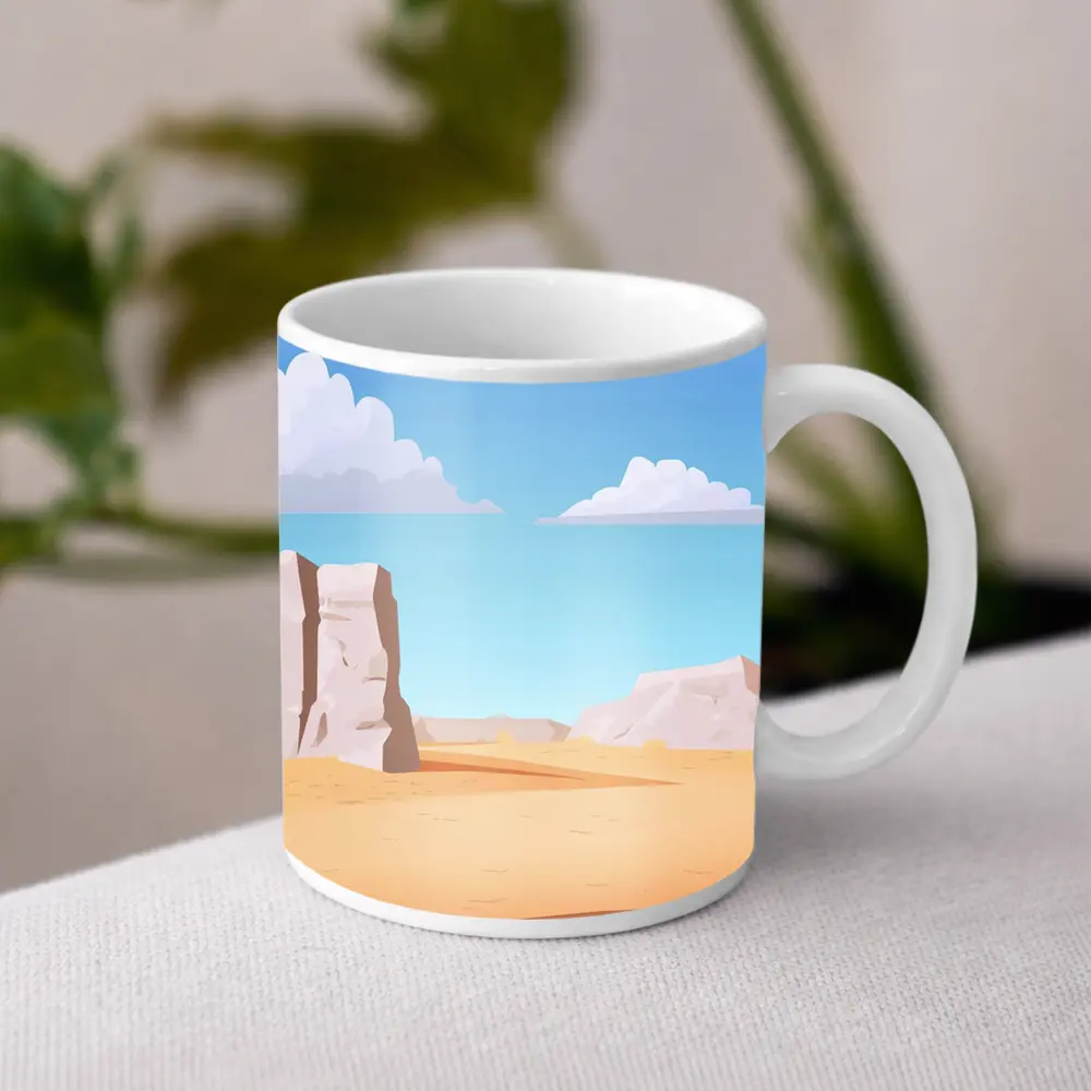 Desert Canyon Flat Design Illustration Art – Mugs