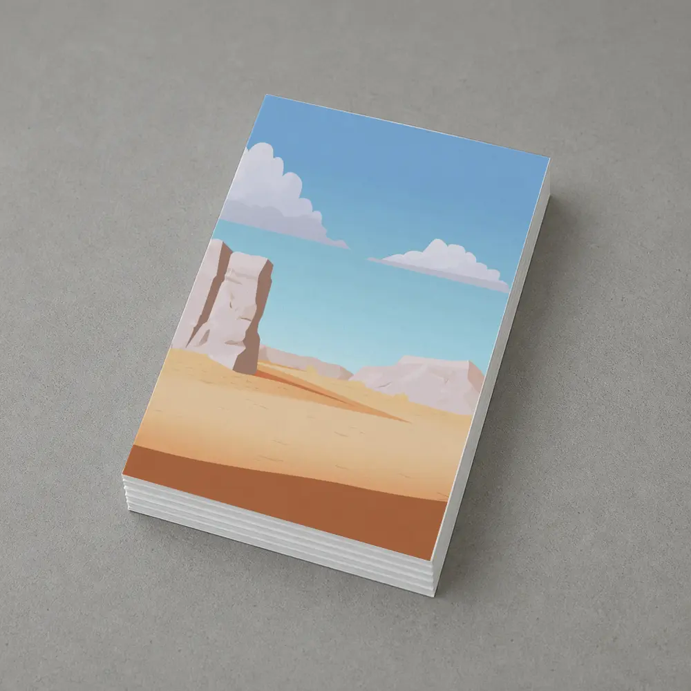 Desert Canyon Flat Design Illustration Art – Postcards