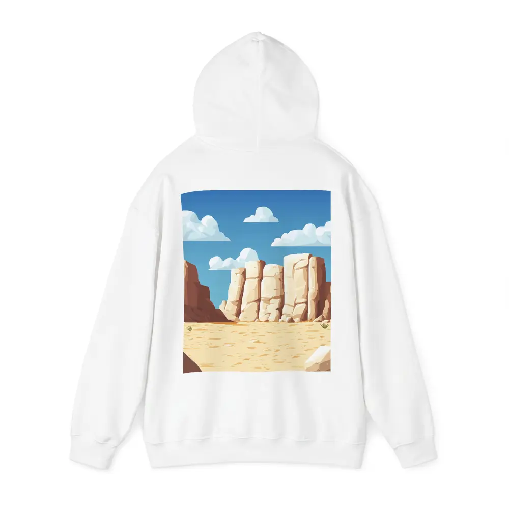 Desert Canyon Rocks Blue Sky Illustration – Hoodies