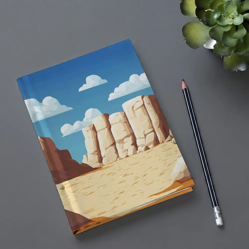 Desert Canyon Rocks Blue Sky Illustration – Notebooks