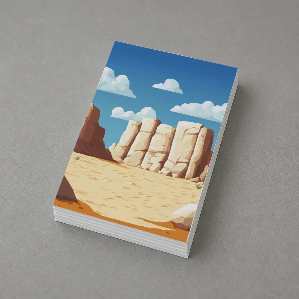 Desert Canyon Rocks Blue Sky Illustration – Postcards