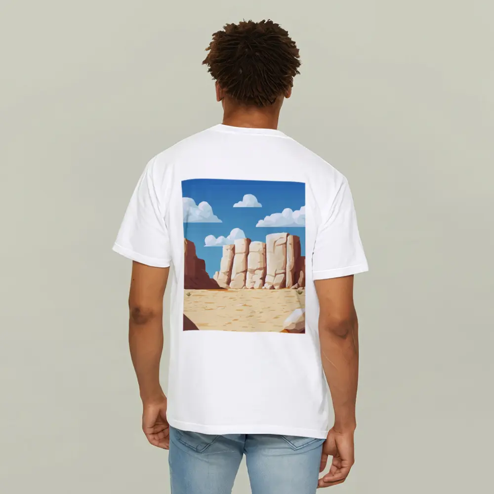 Desert Canyon Rocks Blue Sky Illustration – T-Shirts