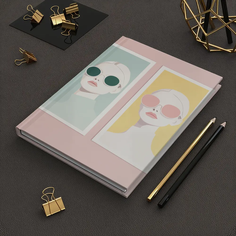 Minimalist Fashion Women Sunglasses Pastel Portrait – Notebooks