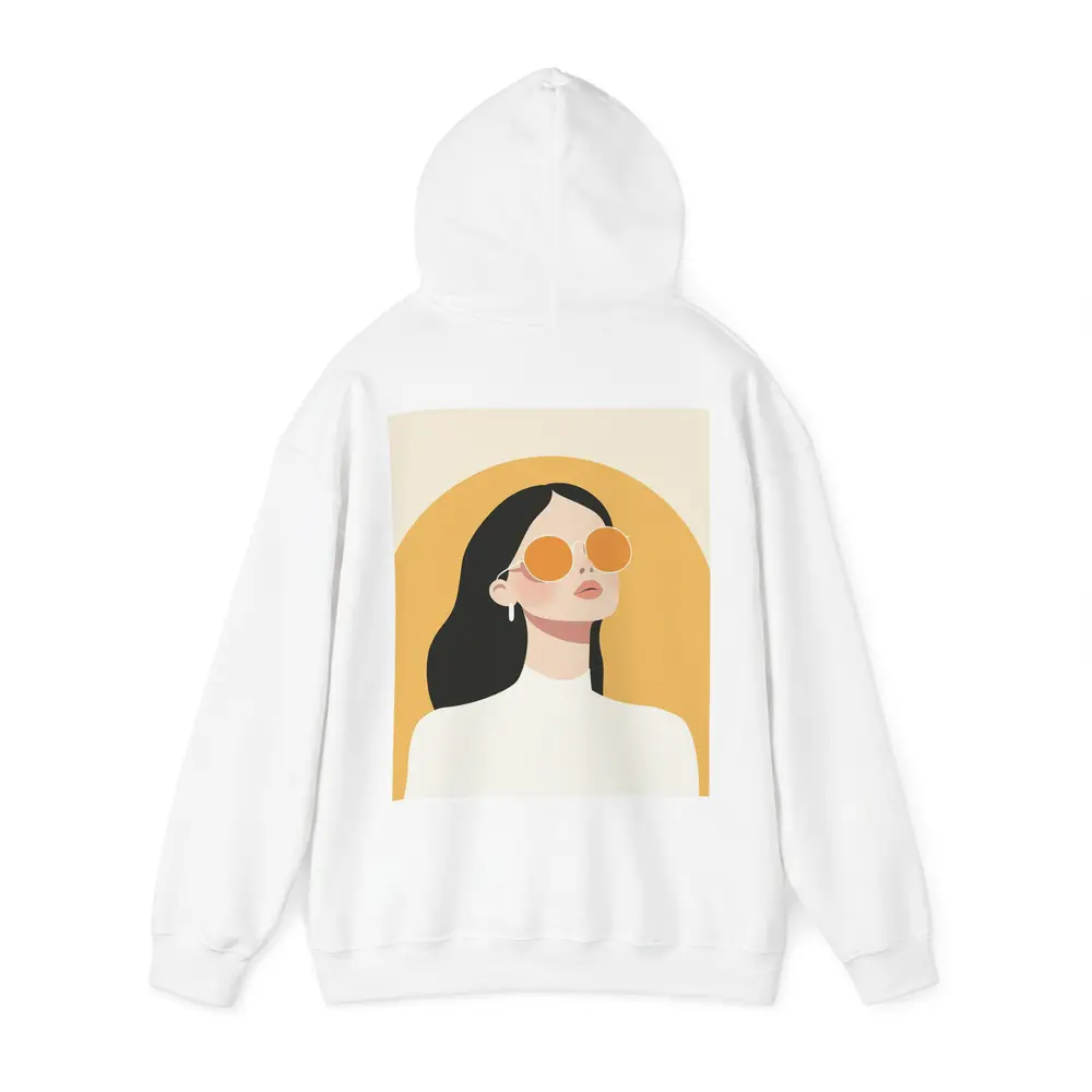 Minimalist Woman Portrait Yellow Arch Background – Hoodies