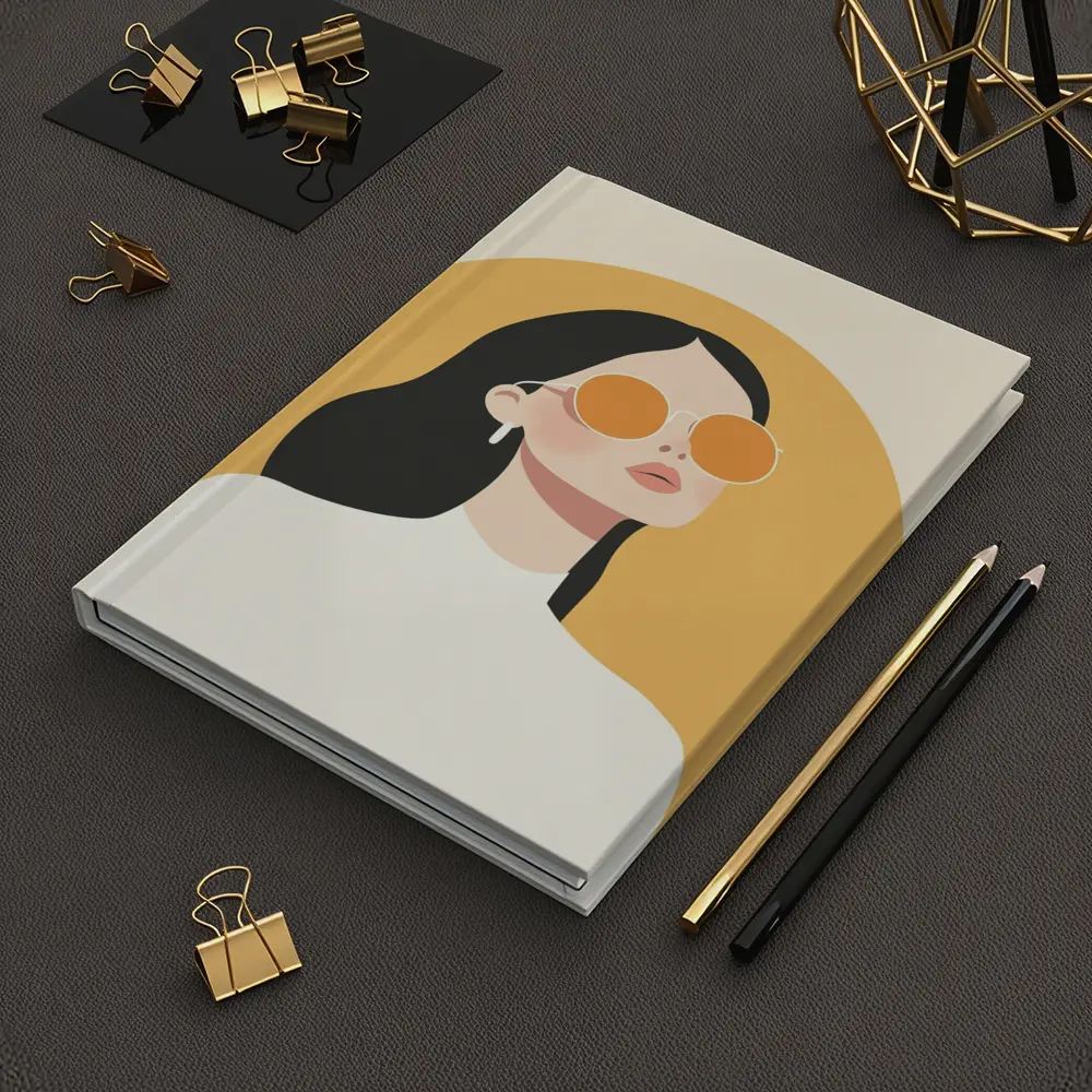Minimalist Woman Portrait Yellow Arch Background – Notebooks