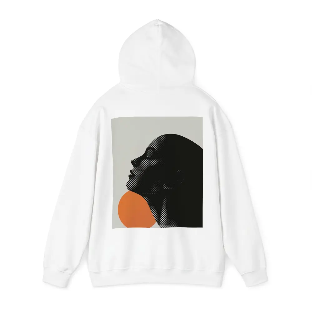 Black Female Silhouette Orange Sun Halftone – Hoodies