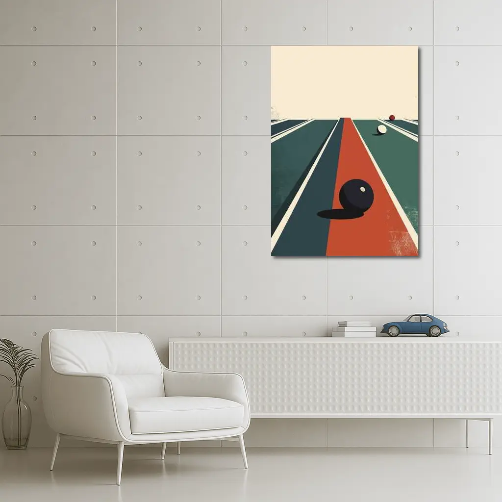 Retro Bowling Alley Minimalist Art Print – Wall Art
