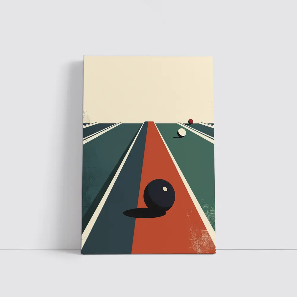 Retro Bowling Alley Minimalist Art Print – Wall Art
