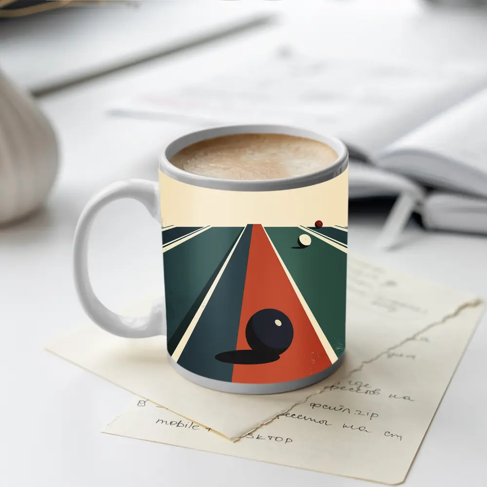 Retro Bowling Alley Minimalist Art Print – Mugs