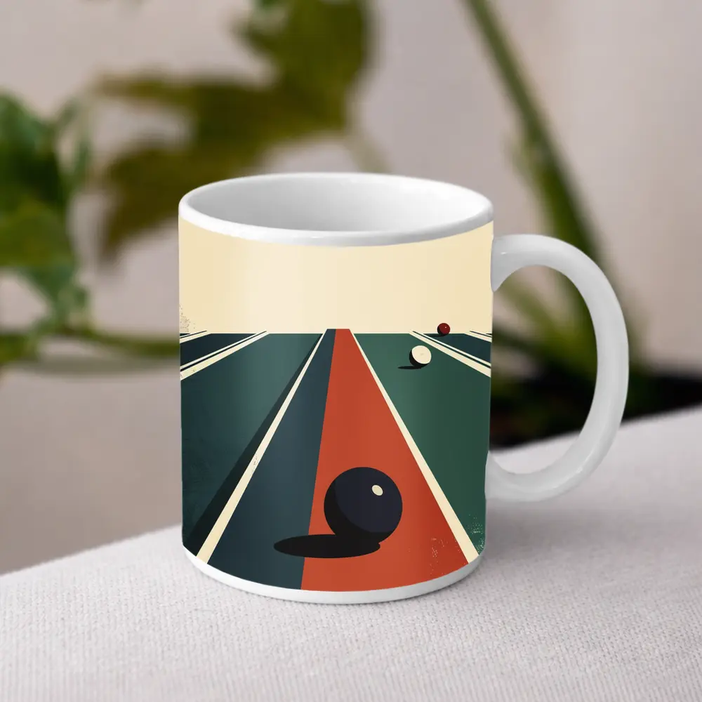 Retro Bowling Alley Minimalist Art Print – Mugs
