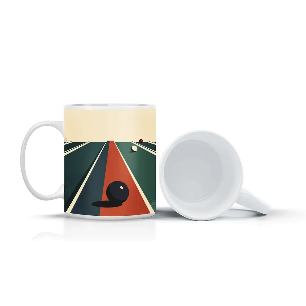 Retro Bowling Alley Minimalist Art Print – Mugs