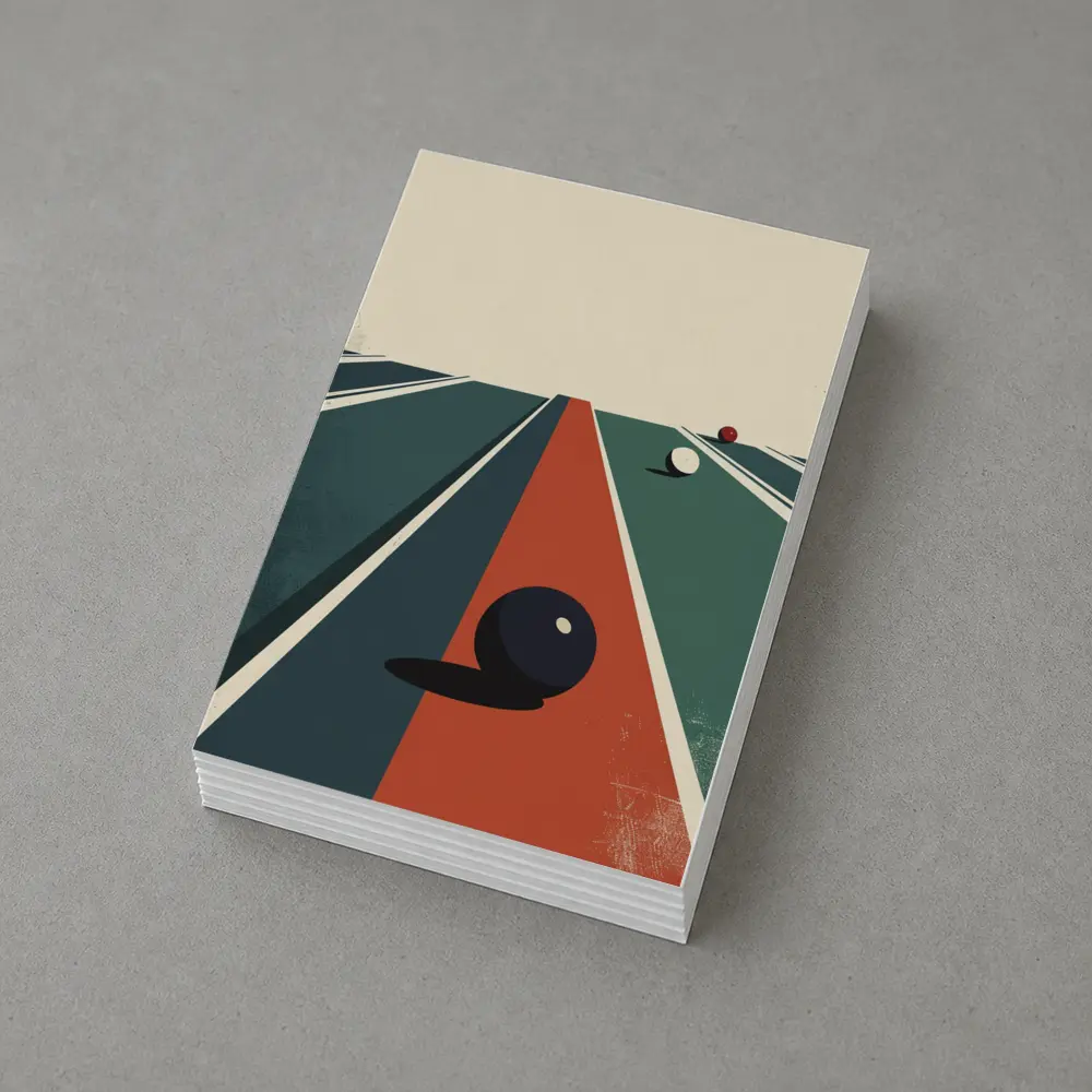 Retro Bowling Alley Minimalist Art Print – Postcards