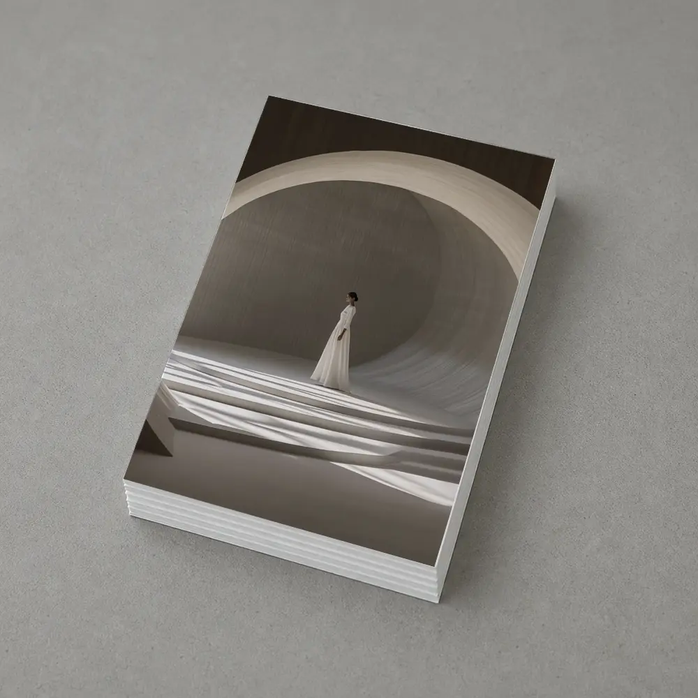 Woman White Dress Minimalist Arch Architecture – Postcards