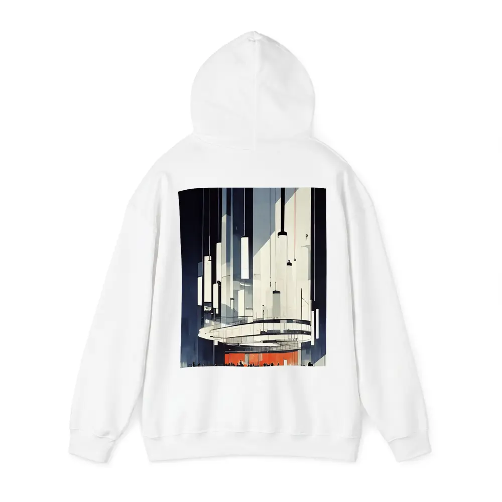Futuristic Architecture Interior Illustration Dark Blue – Hoodies