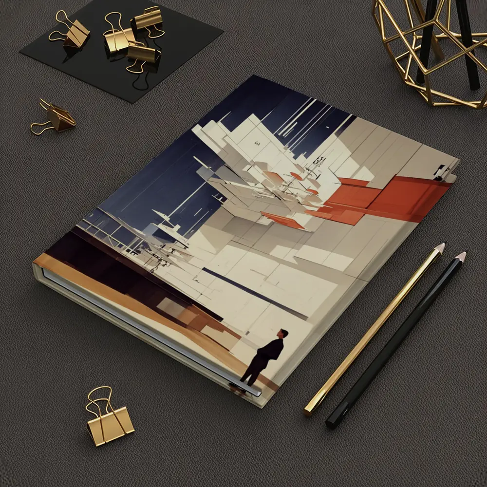 Modernist Interior Architecture Figure Geometric Art – Notebooks