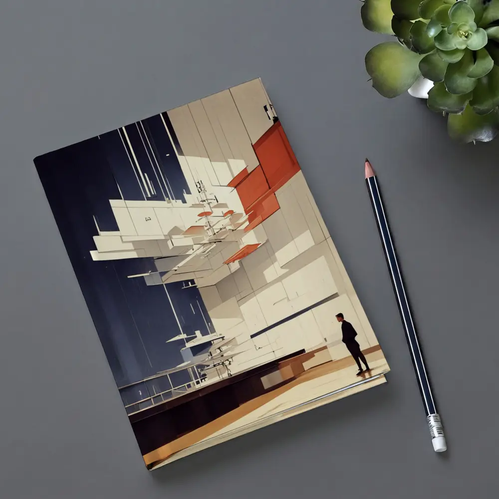 Modernist Interior Architecture Figure Geometric Art – Notebooks