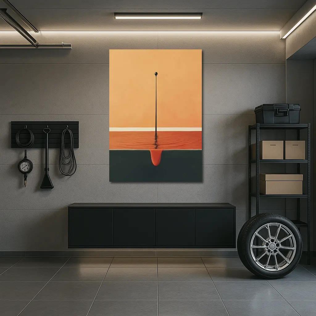 Minimalist Drop Falling Into Orange Pool – Wall Art