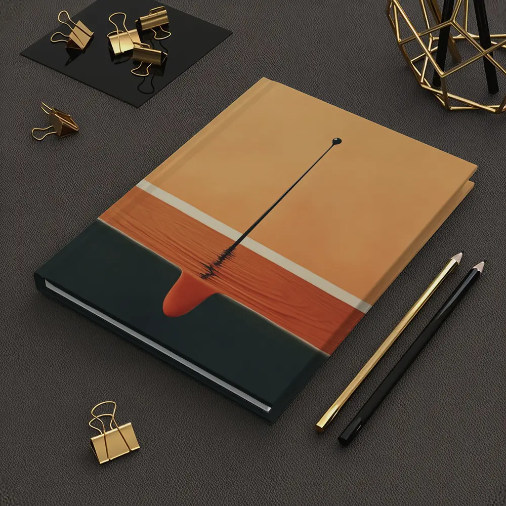 Minimalist Drop Falling Into Orange Pool – Notebooks