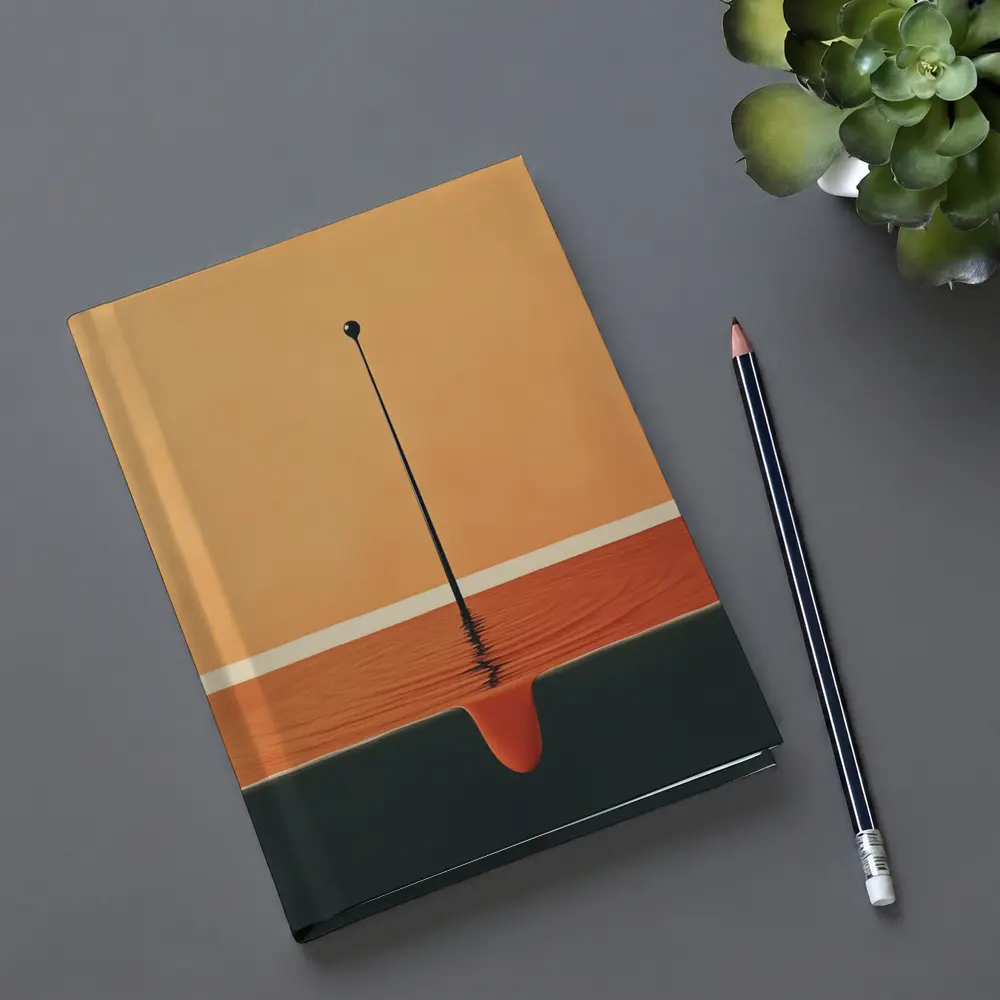 Minimalist Drop Falling Into Orange Pool – Notebooks