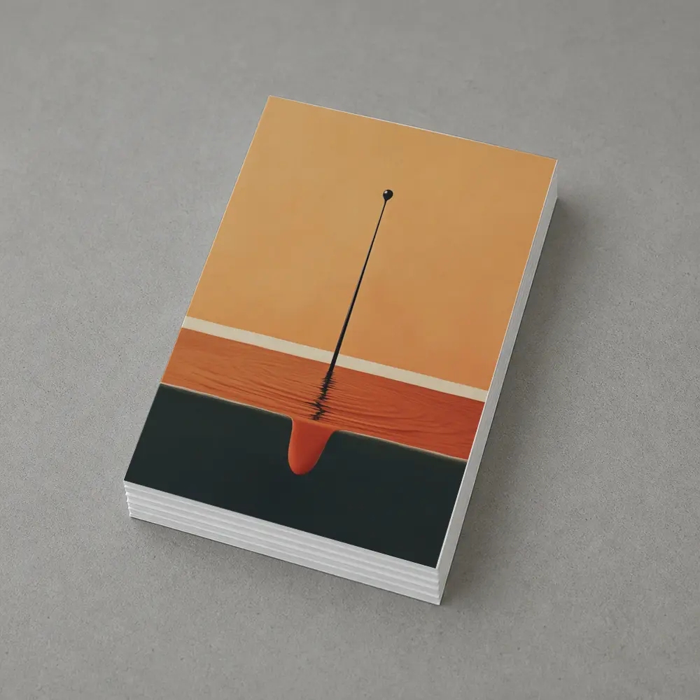 Minimalist Drop Falling Into Orange Pool – Postcards