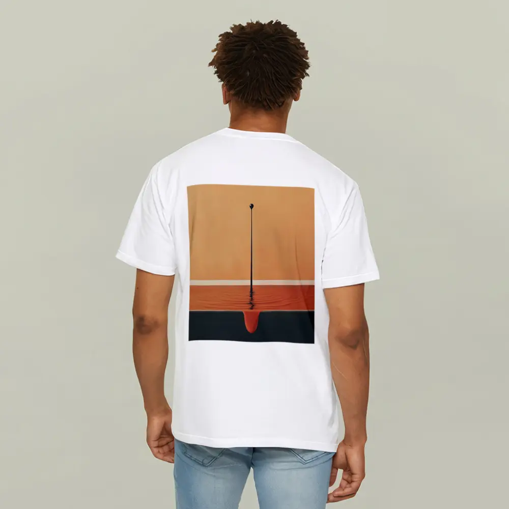 Minimalist Drop Falling Into Orange Pool – T-Shirts
