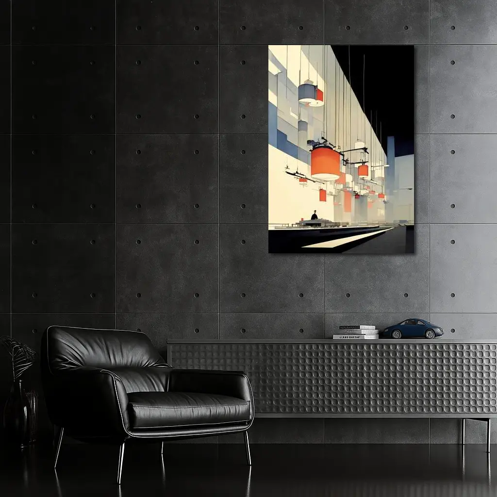 Industrial Interior Hanging Lamps Minimalist Art – Wall Art