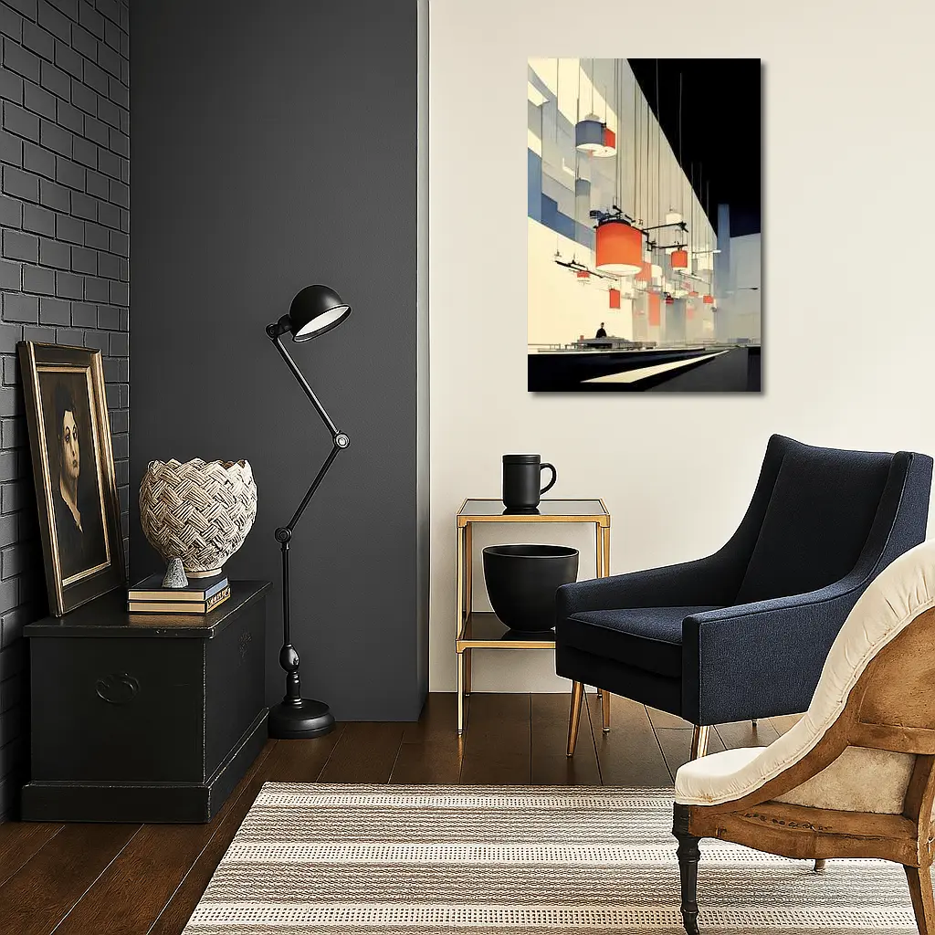 Industrial Interior Hanging Lamps Minimalist Art – Wall Art