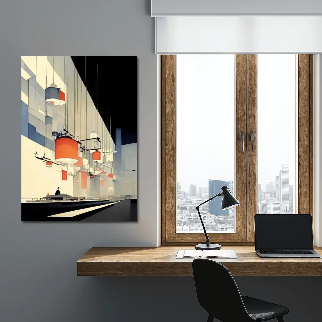 Industrial Interior Hanging Lamps Minimalist Art – Wall Art