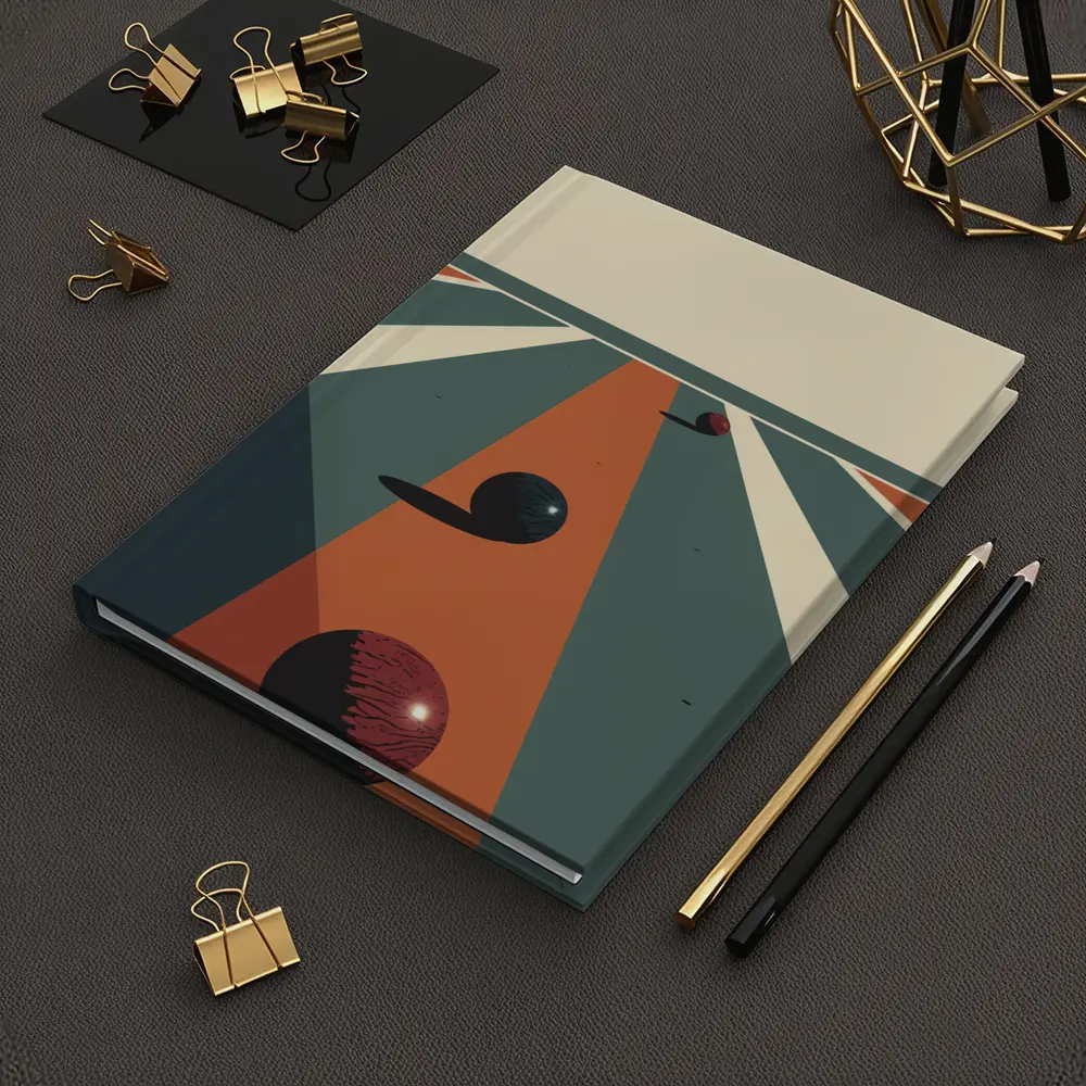 Retro Bowling Alley Geometric Minimalist Art – Notebooks
