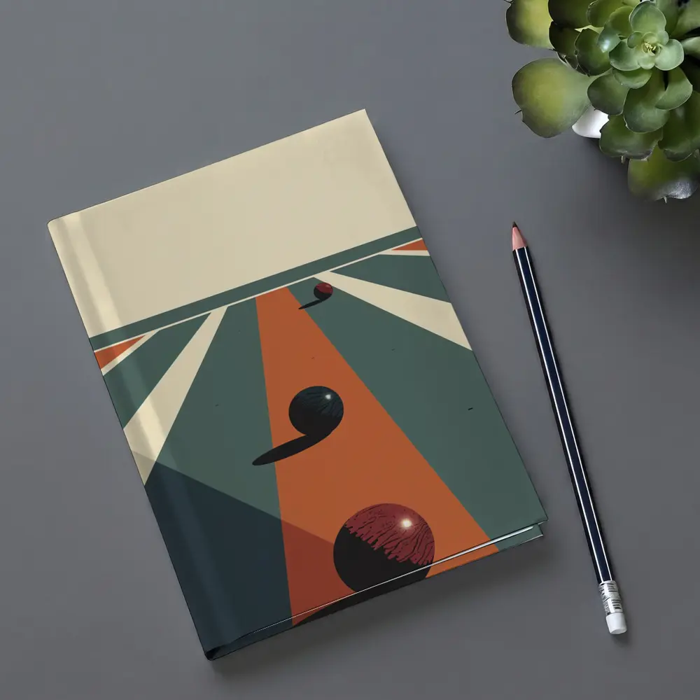 Retro Bowling Alley Geometric Minimalist Art – Notebooks
