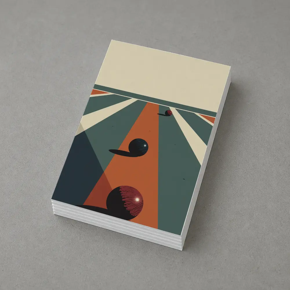 Retro Bowling Alley Geometric Minimalist Art – Postcards